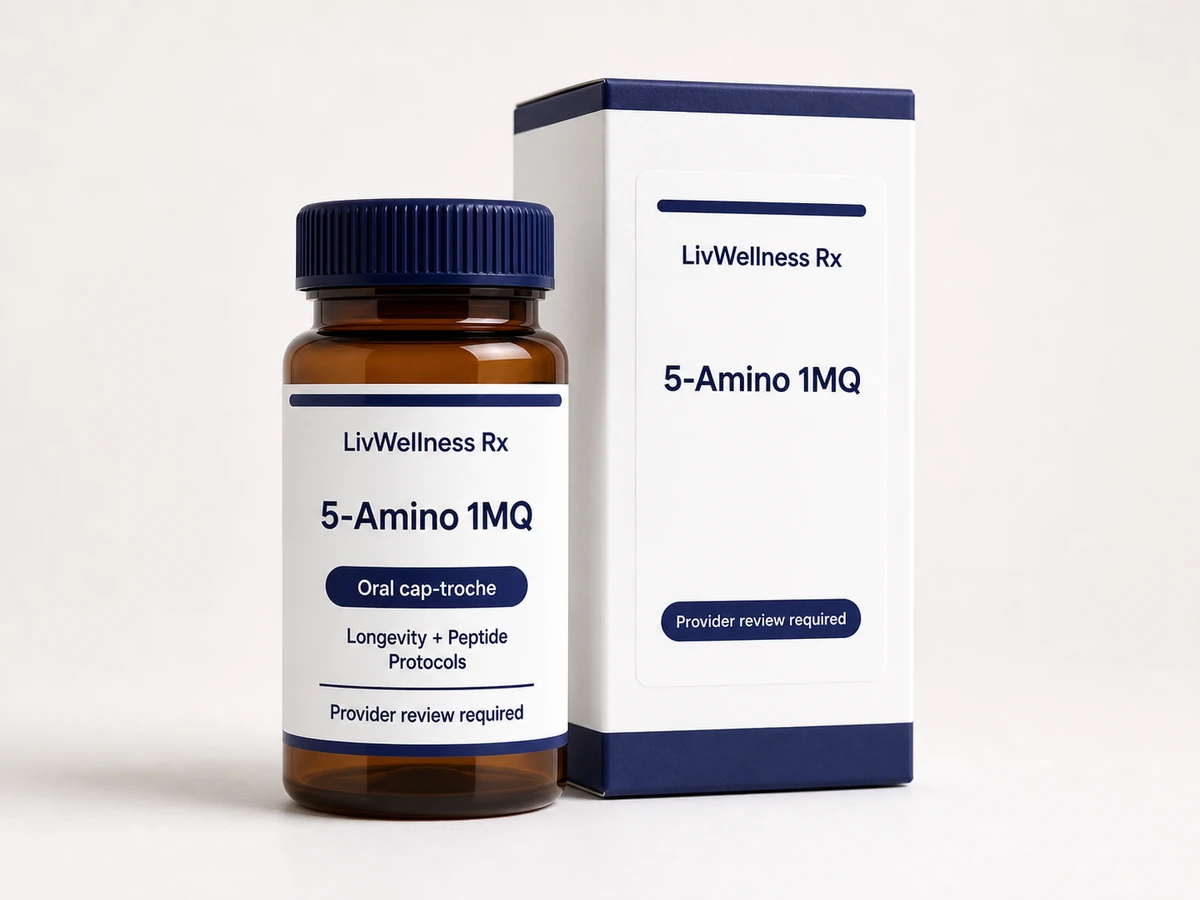 LivWellness Rx 5-Amino 1MQ product packaging.