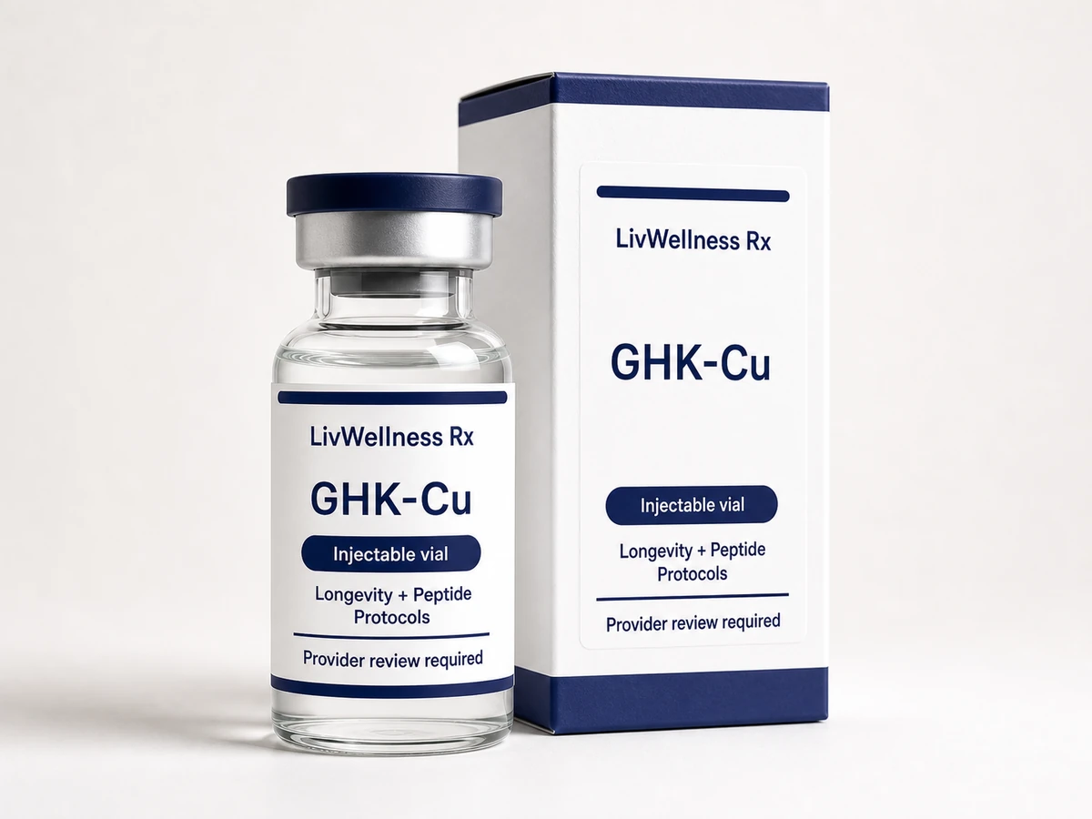 LivWellness Rx GHK-Cu product packaging.