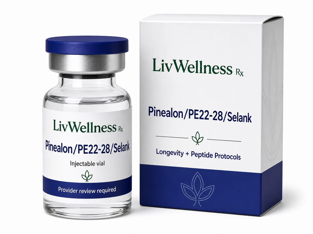 LivWellness Rx Pinealon/PE22-28/Selank product packaging.