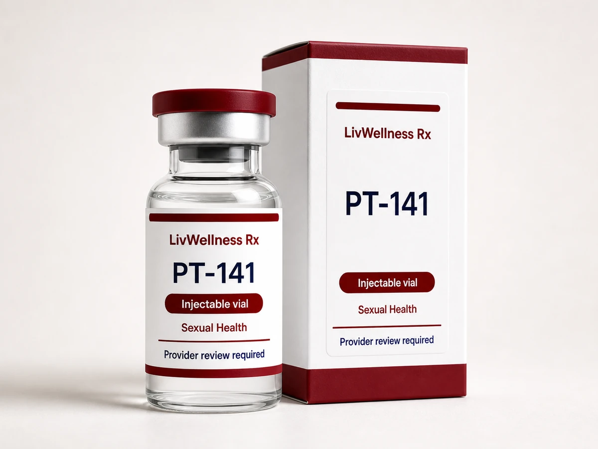 LivWellness Rx PT-141 product packaging.