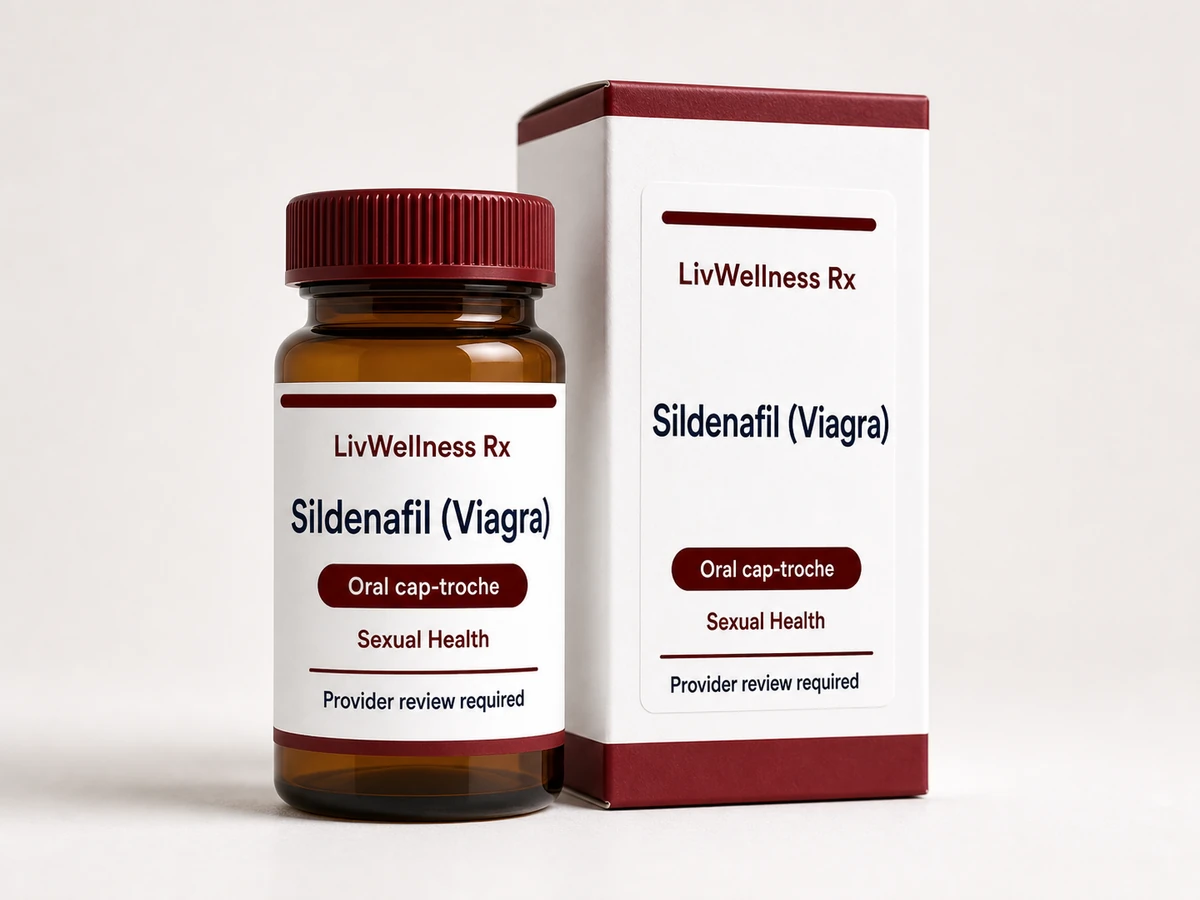 LivWellness Rx Sildenafil (Viagra) product packaging.